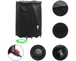 vidaXL Watertank met kraan - Opvouwbaar - 1350 L Regenwatertank - Opvouwbare Watertank - Pvc Watertank - Buitenterrein Irrigatie - Tuinbewatering