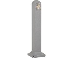 vidaXL Waterzuil met kraan - Steenlook - Lichtgrijs Tuin Accessoires - Waterzuil - Buitenkran - Irrigatielocatie - Bewatering Systeem
