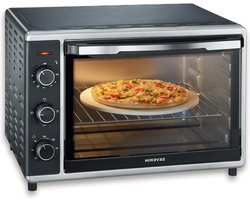 Bak-Toastoven met Convectiefunctie 1800 W Incl. Pizzasteen - Zilver/Zwart - 2058 Wacht Mee