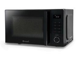 Combi Magnetron – 25L – Combimagnetron Vrijstaand – Grill en Hetelucht Functie – 10 kookprogramma's – Digitale Timer en Kinderslot – 900W – Zwart – Saaf