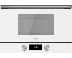 Inbouw Magnetron met Keramische Bodem en Glazen Bedieningspaneel - Wit