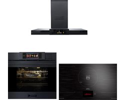 Inbouwoven - KAISER - EH 6341 - XXL Multi 37, multifunctionele - elektrische - stoomoven met stoomreiniging - 60 cm + KCT 9140 FI inductiekookplaat - 90 cm + AT 9342 – Afzuigkap 90 cm, TFT-display, 1100 m³/h