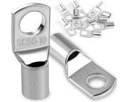 10 buisvormige terminals van 50 mm², M10 ringterminals, ringkrimpterminals, krimpterminals