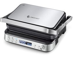 4-in-1 Multifunctionele Contactgrill met Afneembare Platen en LED-Display