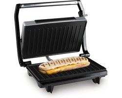 alpina Contactgrill 700W - Tosti apparaat met Anti-Aanbaklaag - Tafelgrill voor Panini, Tosti, Hamburgers en Meer - RVS/Aluminium