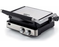 Ariete 1918/00 - GRILL & TASTE -Contactgrill - 180º Uitklapbaar - Grill Apparaat met Uitneembare Platen - 5 Standen - Tosti en Panini ijzer - 2000W - timer