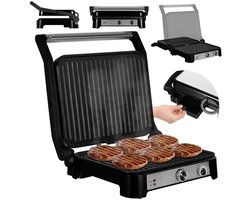 Aura® Contactgrill met uitneembare platen - Contactgrill - Multi grill - Zilver - ‎33cm x 32cm x 13cm