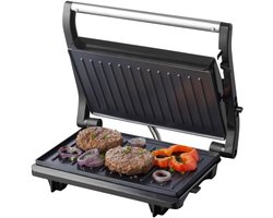Aura® Contactgrill Met Uitneembare Platen - Contactgrill - Multi Grill - Zwart - 22cm x 28cm x 8cm