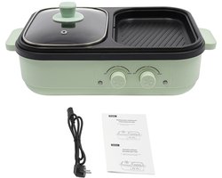 BellissiBo® Hotpot Electrisch - Grill Apparaat - Contactgrill - 2-in-1 - Dubbele Verwarming - 1300W - Veilig en Compact