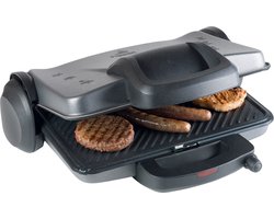 Bestron Contactgrill - ACG380 - 1800W - Tosti apparaat - 31x22cm bakoppervlak - Grijs