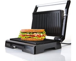 Black & Decker BXGR1000E Elektrische mini grill - Contactfrill - 1000W - Zwart
