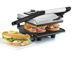 Broodjespers en Grill met Verstelbaar Deksel - Dubbele Anti-aanbakplaten voor Binnengebruik