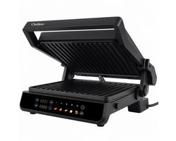 Chefino Contactgrill XL - 2000W - PFAS-vrij, uitneembare platen & 5 kookstanden - Groot Formaat - Tosti ijzer - Panini maken - Digitaal Grill Apparaat - 180 graden uitklapbaar - Tosti Apparaat