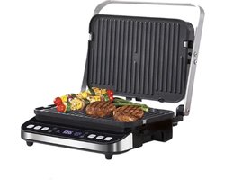 Contactgrill -Tosti Apparaat - Bakplaat - 6-in-1 - 2000W - Uitneembare Platen - Extra Groot - Anti Aanbak - 180° Uitklapbaar - Snel Schoon
