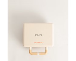 CREATE - Tosti-ijzer, grill en wafelijzer met verwisselbare platen - Gebroken wit - Dubbel - STONE STUDIO