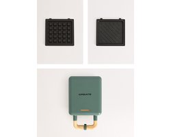 CREATE - Tosti-ijzer, grill en wafelijzer met verwisselbare platen - Sage - Individueel - STONE STUDIO