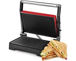 DailySupplies® Contactgrill - Tosti Apparaat - Tosti-ijzers - Panini Grill - Rood met zwart