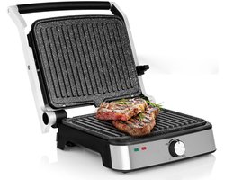 DailySupplies® Contactgrill - Tosti Apparaat - Tosti-ijzers - Panini Grill - Zilver en Zwart