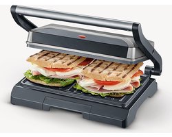 DailySupplies® Contactgrill - Tosti Apparaat - Tosti-ijzers - Panini Grill - Zwart met Zilver