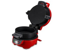 Delightness Hamburger Machine - Draagbaar - Multifunctioneel - Ontbijtmaker - Ei Maker - Grill Machine - 17x14,5x17cm - Rood