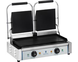 Dubbele contactgrill - glad - 2 x 1.800 W - Royal Catering