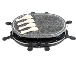 Giles & Posner 8-delige Tafel Raclette Grill - 1200W | 43x30cm Plaat