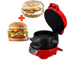 Hamburger & Sandwich Maker Deluxe - Hamburger Maker - Grillplaat - Smash Burger - Grill Apparaat - Contactgrill - Sandwich Maker - Egg Muffin maker - McMuffin - 600w