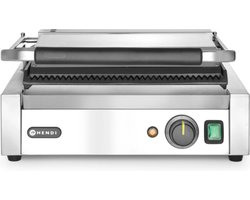 HENDI Contactgrill – Geribd – Thermostaat – 50-300°C – 340x230 mm