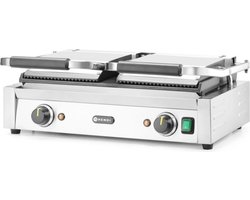 HENDI Dubbele contactgrill – geribd en glad – 230V/3600W – 570x395x510 mm