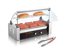 Hotdog Roller Grill - Worstenroller - 5 Rollen - RVS Behuizing - 1000 W - Elektrisch