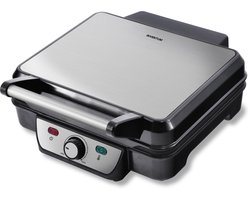 Inventum CG618 - Contactgrill - Tafelgrill - Grilloppervlak 28 x 23 cm - PFAS vrij - Anti aanbaklaag - 1800 watt - RVS/Zwart
