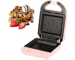 Keukenmachines - Roze Panini Grill - 600W - Compact Ontwerp - Anti-Aanbak Laag - Geschikt voor Broodjes/Grilled Cheese