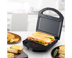 Kitchencook - K Grill - Elektrische Paninigrill – 750W – 22,5x13 cm - Aluminium Grillplaten – Antiaanbak – Cool Touch – Compact