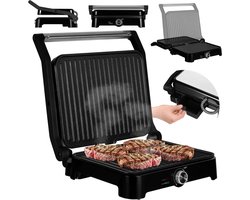 MMP® Contactgrill met uitneembare platen - Contactgrill - Multi grill - Zwart - 33cm x 32cm x 13cm