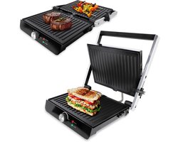 MMP®Contactgrill met uitneembare platen - Contactgrill - Multi grill - Zwart - ‎35cm x 33cm x 11cm