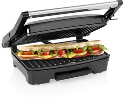Princess Contactgrill compact 117501 – Tosti apparaat - Panini grill - Grill apparaat - Bakoppervlak van 23 x 15 cm – Vetopvangbak - RVS Design