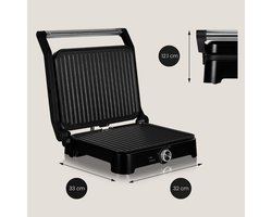 Quvo® Contactgrill met uitneembare platen - Contactgrill - Multi grill - Zilver - 33cm x 32cm x 13cm