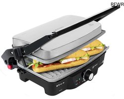 RFWR® Elektrische Grill met 1500 Watt Vermogen, In hoogte Verstelbaar en 180º Opening - Ideaal voor Gezond Koken