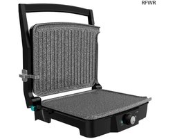 RFWR® Elektrische Grill Met Keramische Coating - 2000 W, 180° Opening, Vetopvangbak