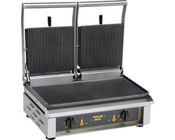 Roller Grill dubbel contactgrill (gegroefd/gegroefd)