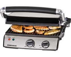 Rommelsbacher Contactgrill KG 2020 – 3-in-1 contactgrill & tafelgrill – met uitneembare antiaanbak grillplaten & vetafvoer – voor panini, vlees & groenten