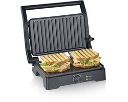 Severin KG 2391 Multigrill XL - Contactgrill - 180˚ Uitklapbaar - Regelbare thermostaat - 1800W - Antiaanbaklaag - Zwart