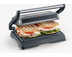 Severin KG 2394 – Contactgrill – Grijs/zwart - Antiaanbaklaag - Afneembare opvangschaal voor vet