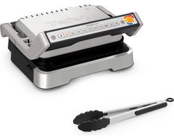 Tefal OptiGrill 2in1 GC773D - Intelligente Contactgrill - 9 Automatische Progamma's - Inclusief Tang - Gaarheidsindicator - 2000W - RVS