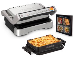 Tefal OptiGrill 4in1 GC774D - Intelligente Contactgrill - Inclusief Bakschaal - Grill, Tafel barbecue, Oven en Complete Maaltijd - 9 Automatische programma's - Gaarheidsindicator - 2100W - RVS