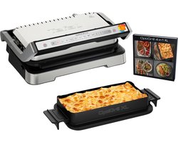 Tefal OptiGrill 4in1 XL GC784D - Intelligente Contactgrill - Grill, Tafel barbecue, Oven en Complete Maaltijd - 12 Automatische Programma's - Groot Grilloppervlak - 2200W - RVS