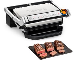 Tefal OptiGrill+ GC717D - Intelligente Contactgrill - 6 Automatische Programma's - Gaarheidsindicator - Uitneembare & vaatwasbestendige platen - Makkelijk schoonmaken - 2000W - RVS