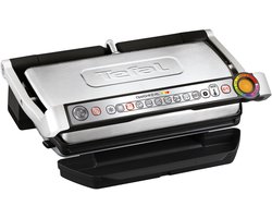 Tefal OptiGrill XL GC724D12 - Intelligente Contactgrill - 9 Automatische Programma's - Gaarheidsindicator - Groot Grilloppervlak - 2000W - RVS