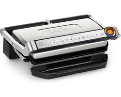 Tefal OptiGrill+ XL GC727D Slimme Contactgrill - 9 automatische programma's - Gaarheidsindicator - Uitneembare Anti-aanbakplaten - Groot Grilloppervlak - Vet opvangbak - 2000W - RVS