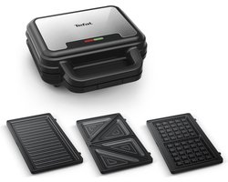 Tefal UltraCompact 3in1 SW383D - Wafelijzer, Tosti-ijzer & Contactgrill - 700W - Verwisselbare platen - Anti-aanbaklaag